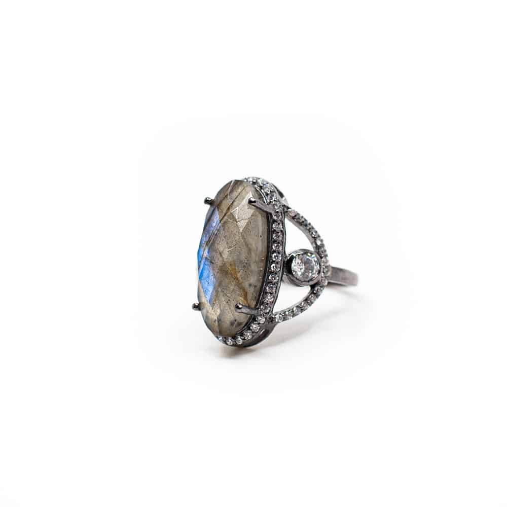 Labradoriet Edelsteen Ring 925 Zilver – A+ Kwaliteit