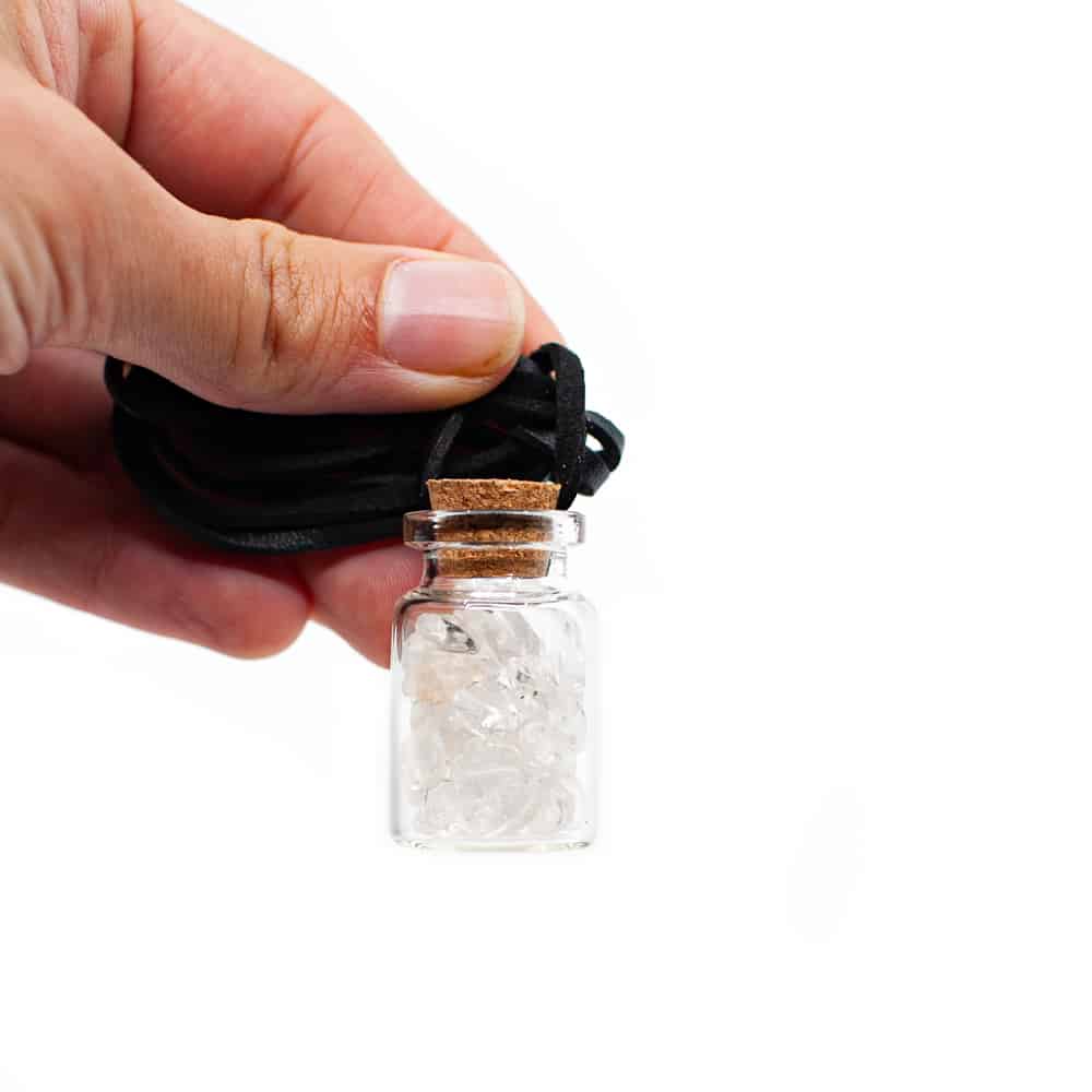 Geschenkflesje aan Waxkoord Bergkristal