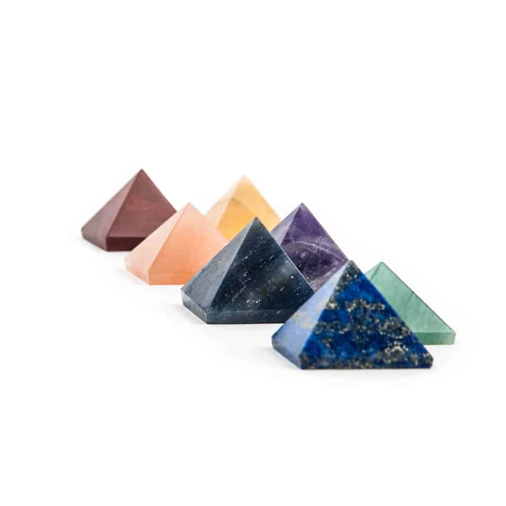 Edelsteen Piramide Chakra Set van 7 – 25 mm