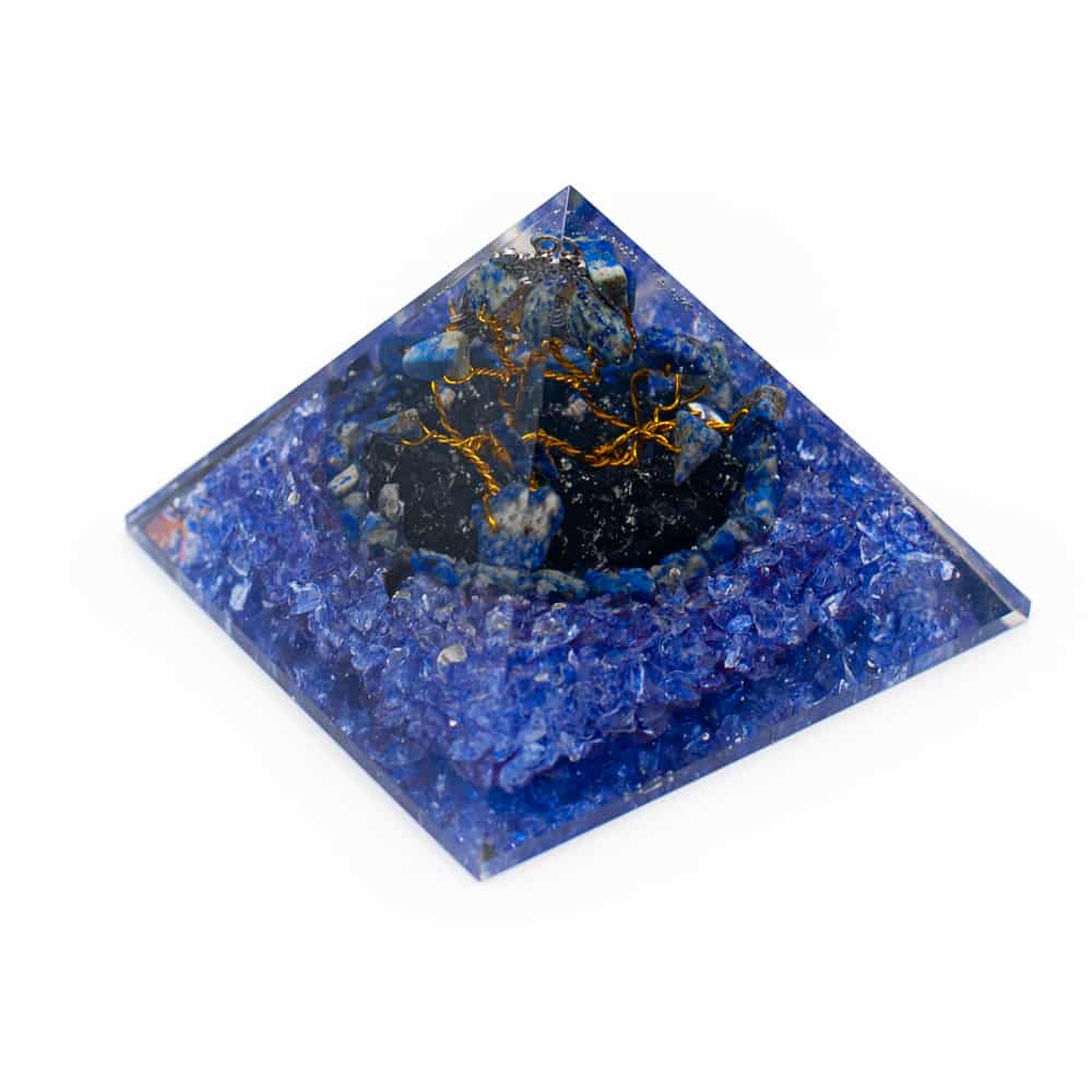 Orgonite Piramide Lapis Lazuli – Edelsteenboompje – (80 mm)