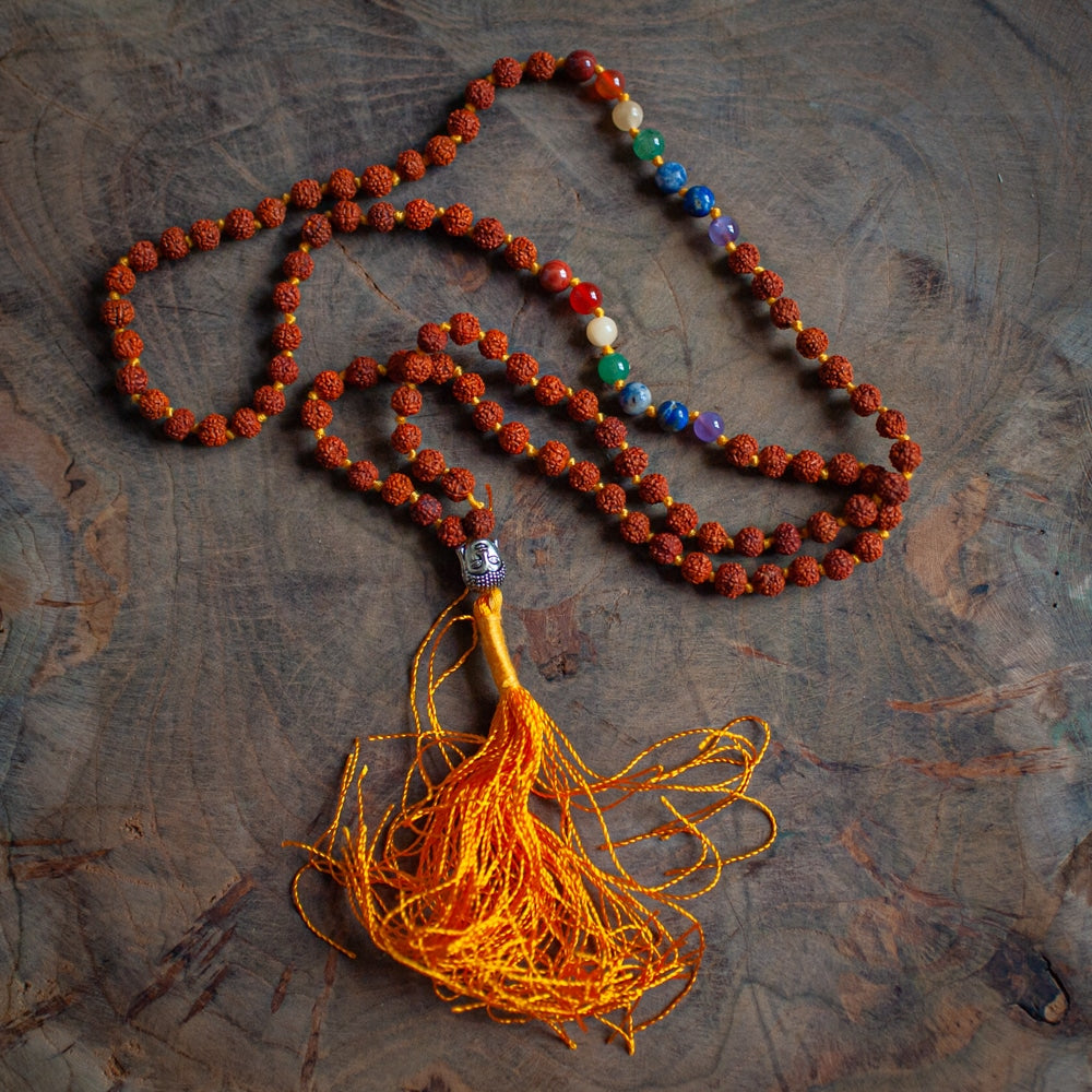 Rudraksha Chakra Edelstenen Buddha Mala – 108 kralen