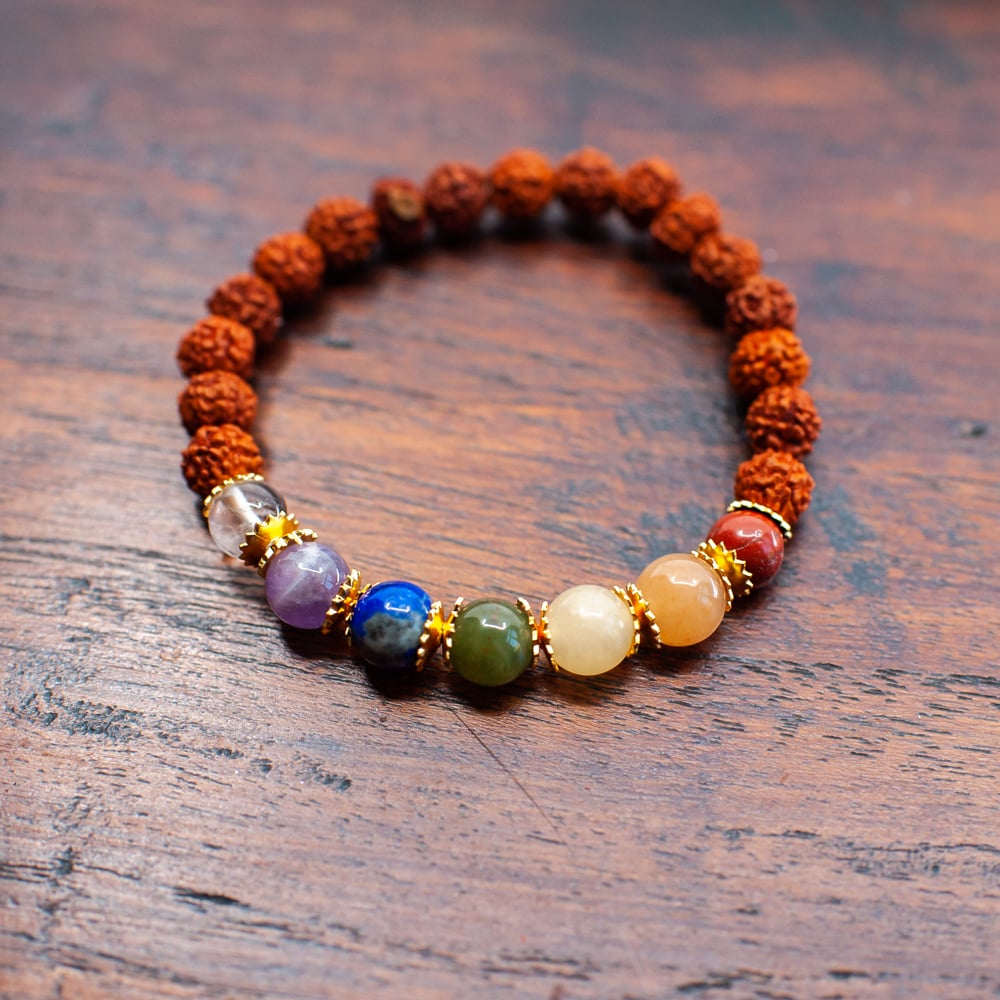7 Chakra Rudraksha Armband