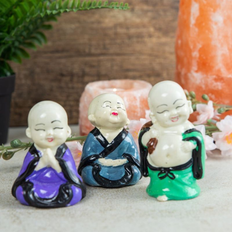 Happy Buddha Statue - Set of 3-Global Food Hub