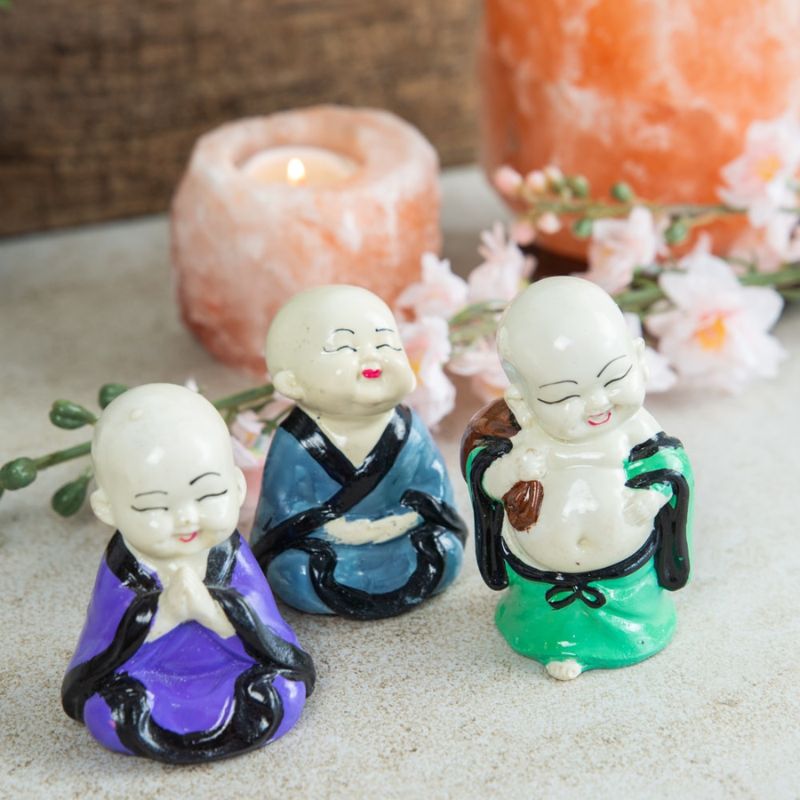 Happy Buddha Statue - Set of 3-Global Food Hub