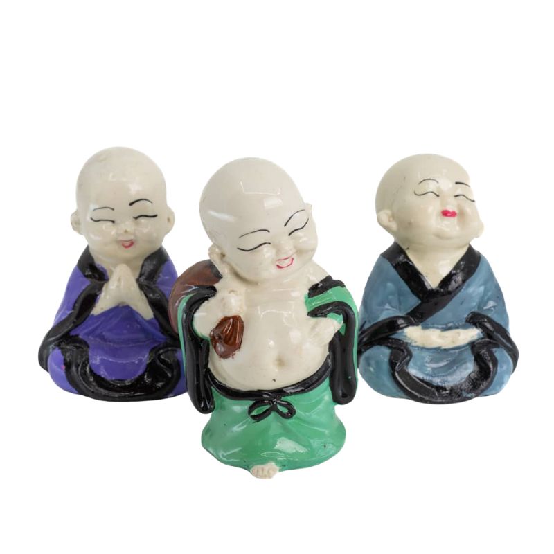 Happy Buddha Statue - Set of 3-Global Food Hub