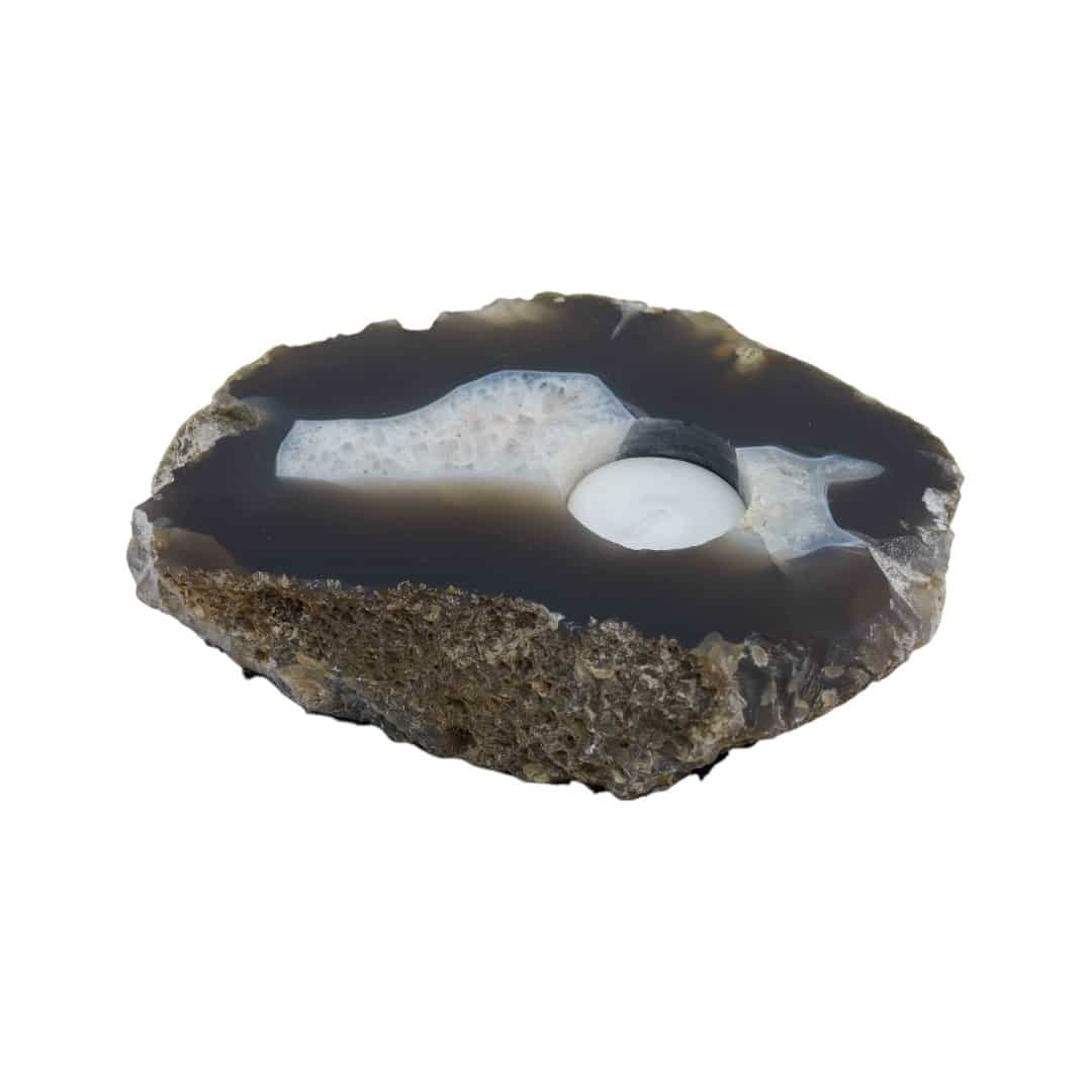 Waxinelichthouder Agaat Schijf (ca. 600 ~ 1000 gram)
