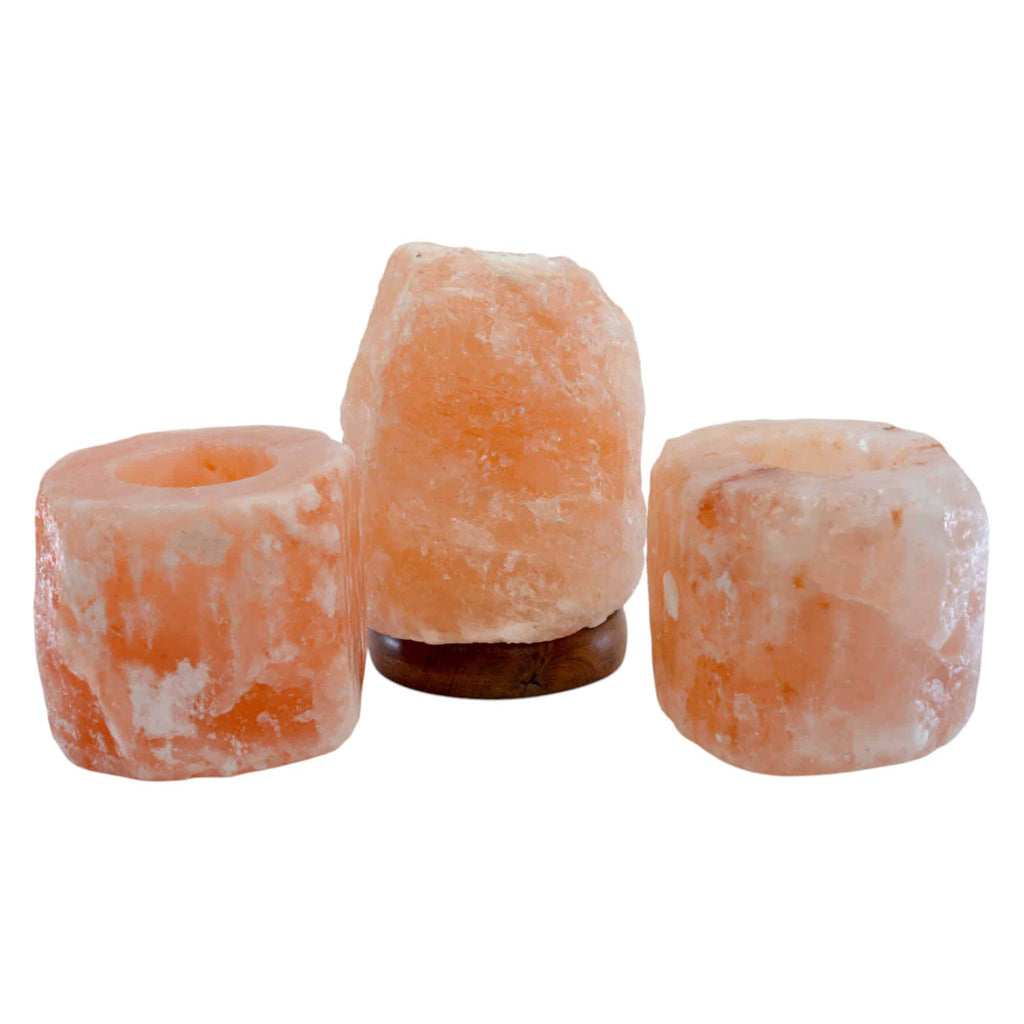 USB Zoutlamp en Waxinelichthouder Set – Bundel