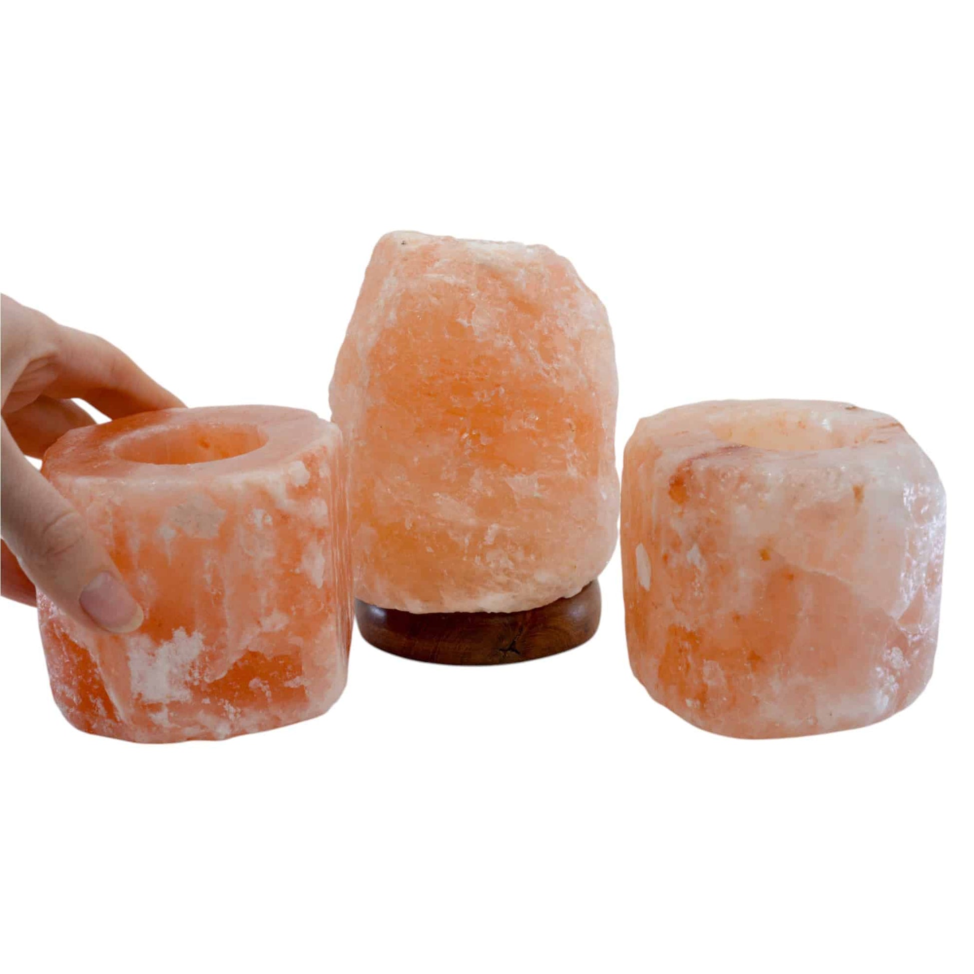 USB Zoutlamp en Waxinelichthouder Set – Bundel