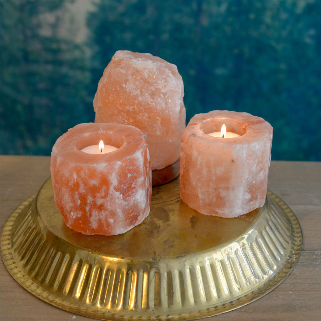 USB Zoutlamp en Waxinelichthouder Set – Bundel