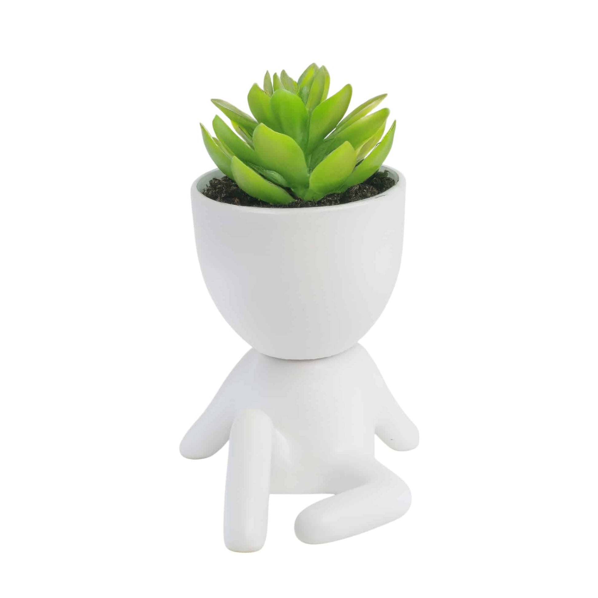 Bloempot Mannetje Chillend Wit