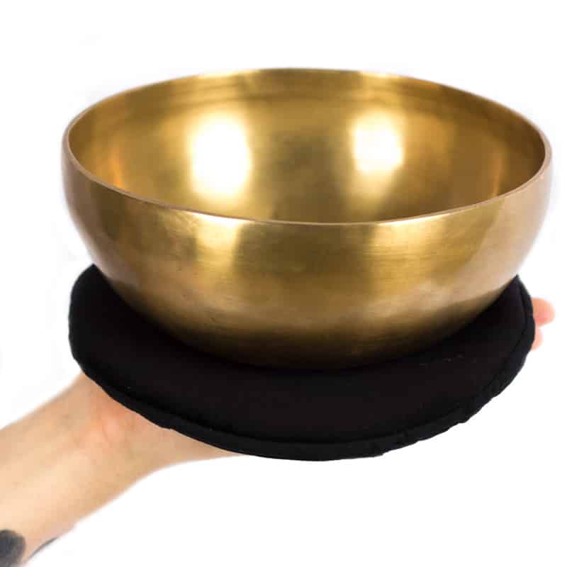 Klankschaalkussen Plat Rond Zwart (20 cm)