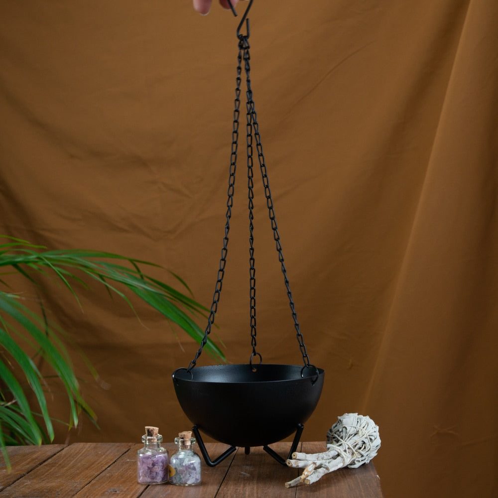 Hangende Heksenketel Zwart (11 cm Ø)