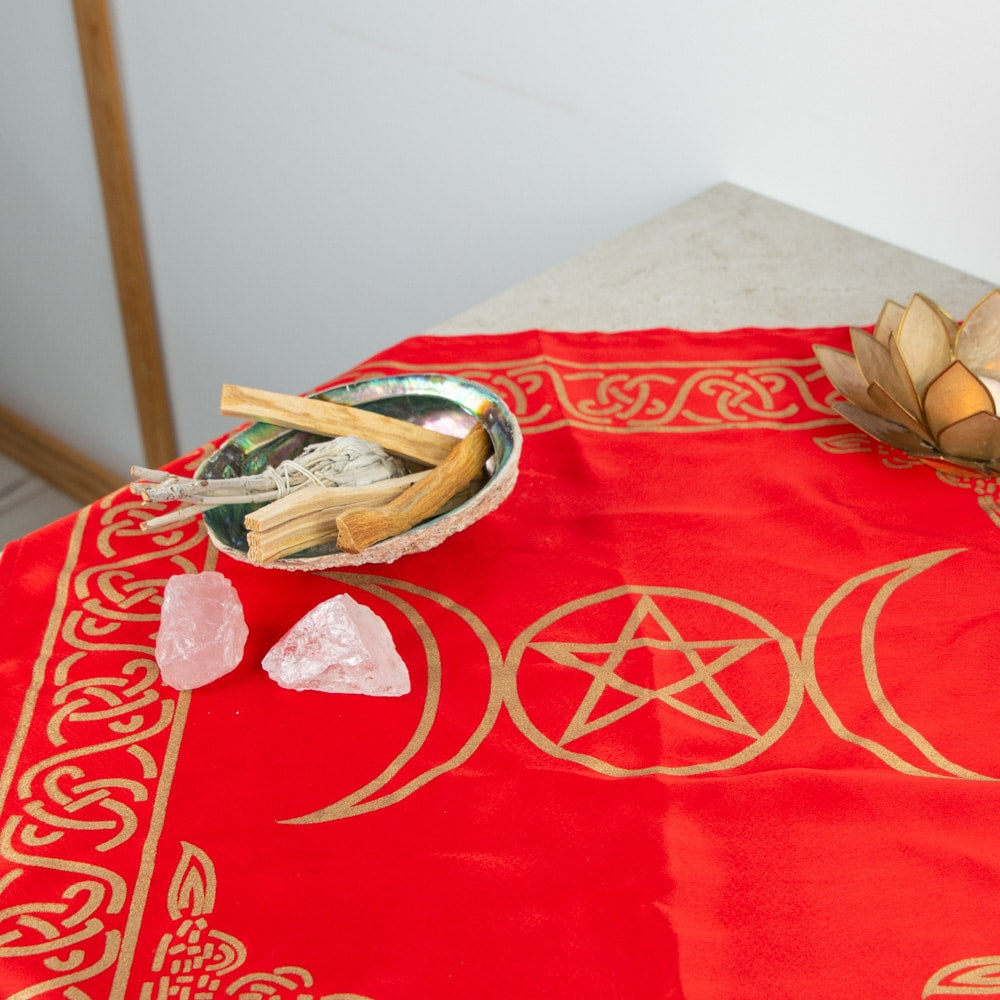 Altaarkleed Pentagram Rood (50 x 50 cm)