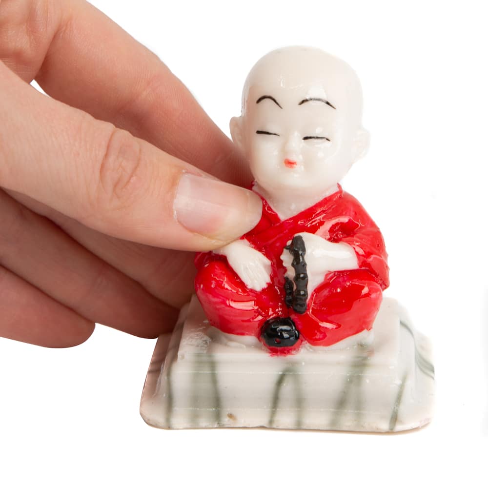 Happy Boeddha Beeld Lotushouding – set van 4 – ca. 7 cm