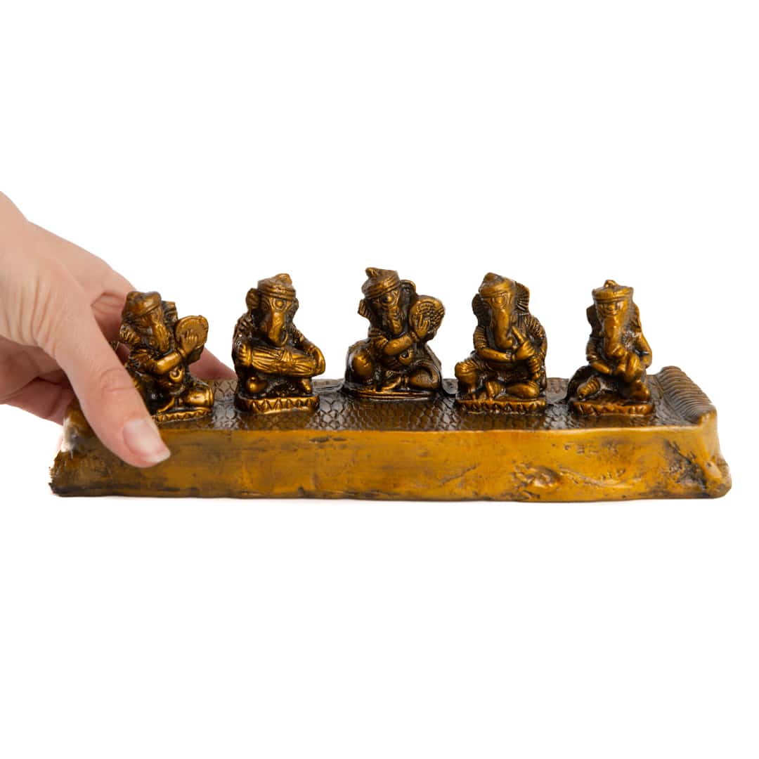 Ganesha Beeld Muziek op Plateau – set van 5