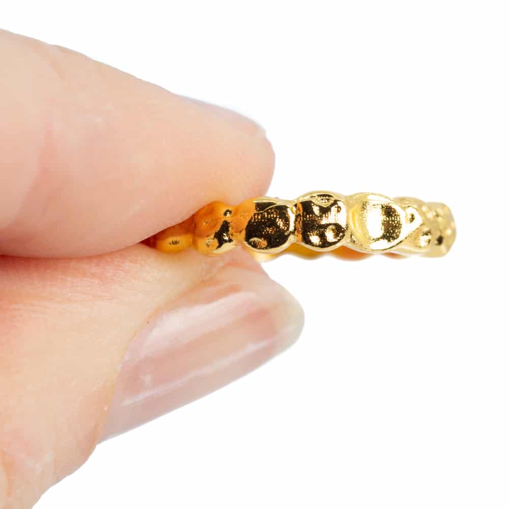 Verstelbare Ring Bolletjes Koper Goudkleurig