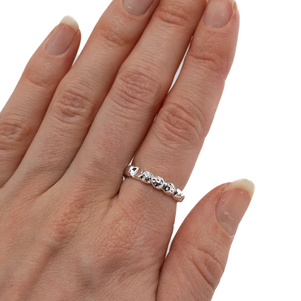 Verstelbare Ring Bolletjes Koper Zilverkleurig