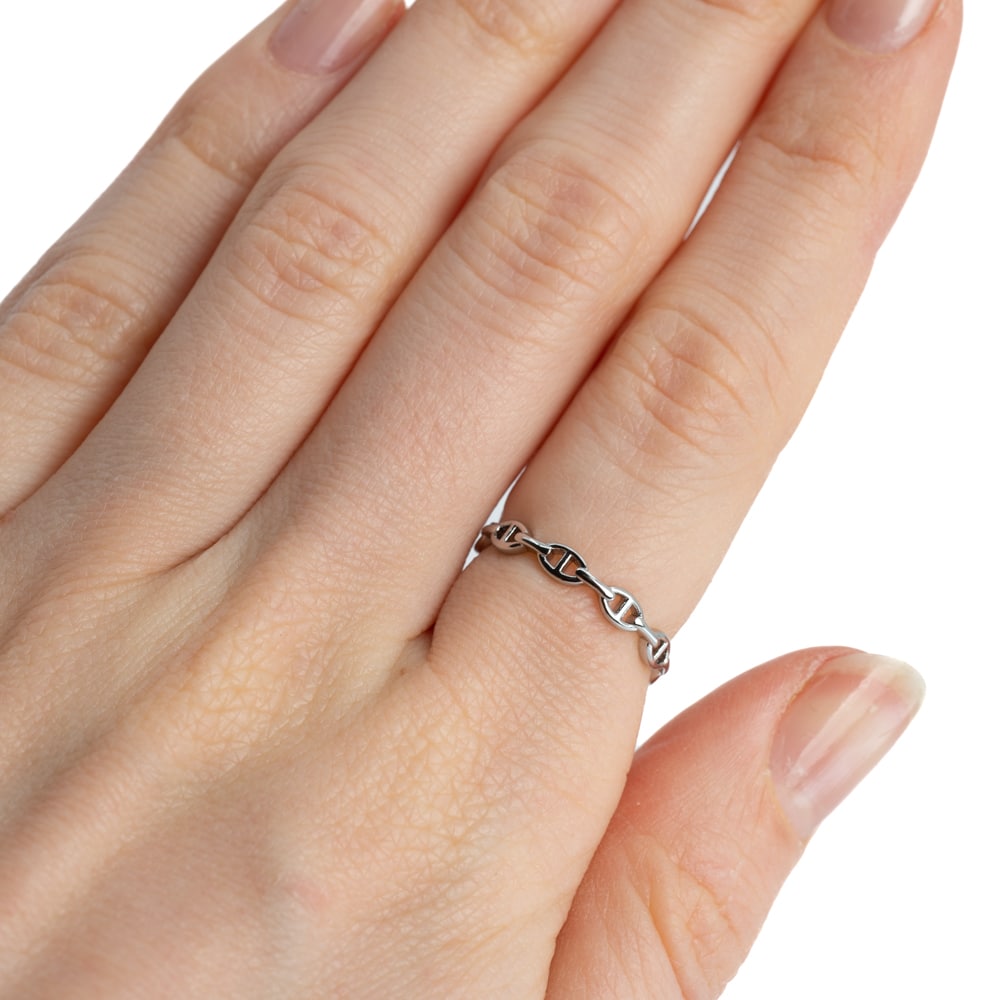 Verstelbare Ring ‘Schakels’ Koper Zilverkleurig