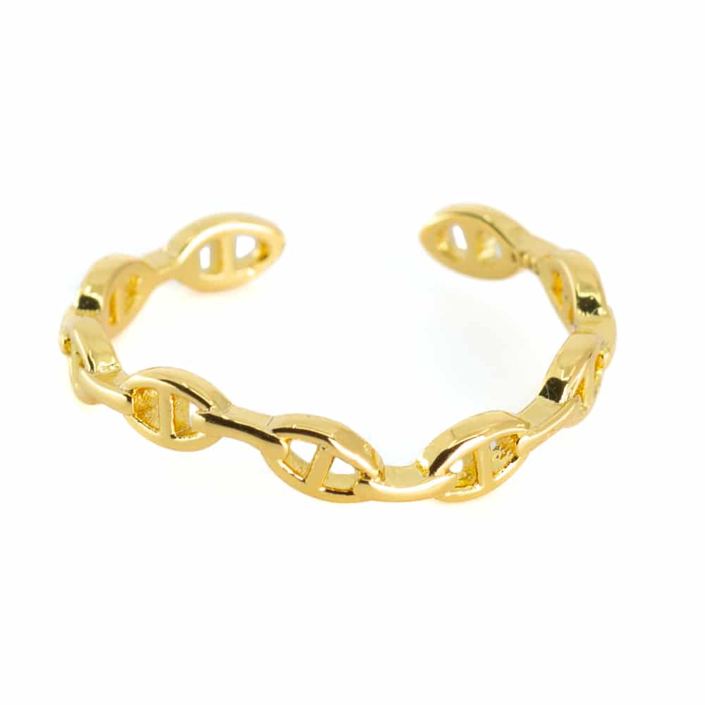 Verstelbare Ring ‘Schakels’ Koper Goudkleurig