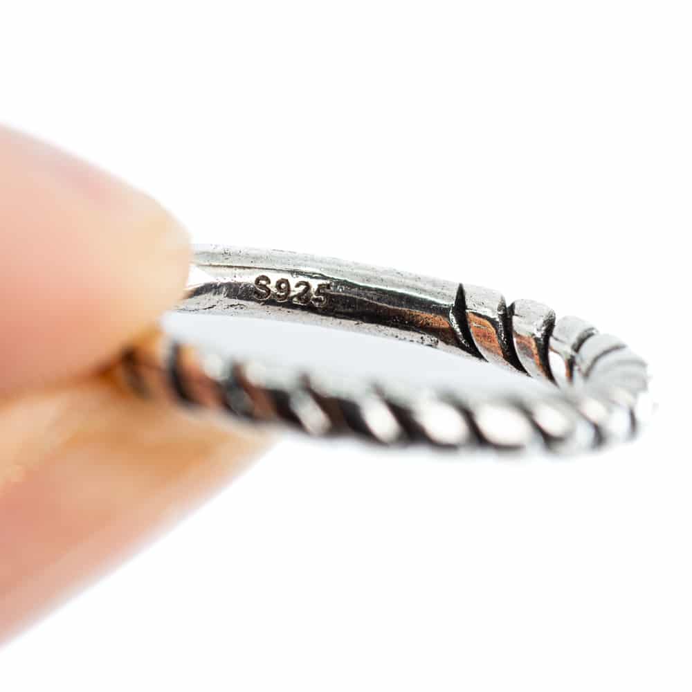 Verstelbare Ring Groeven Koper Zilverkleurig