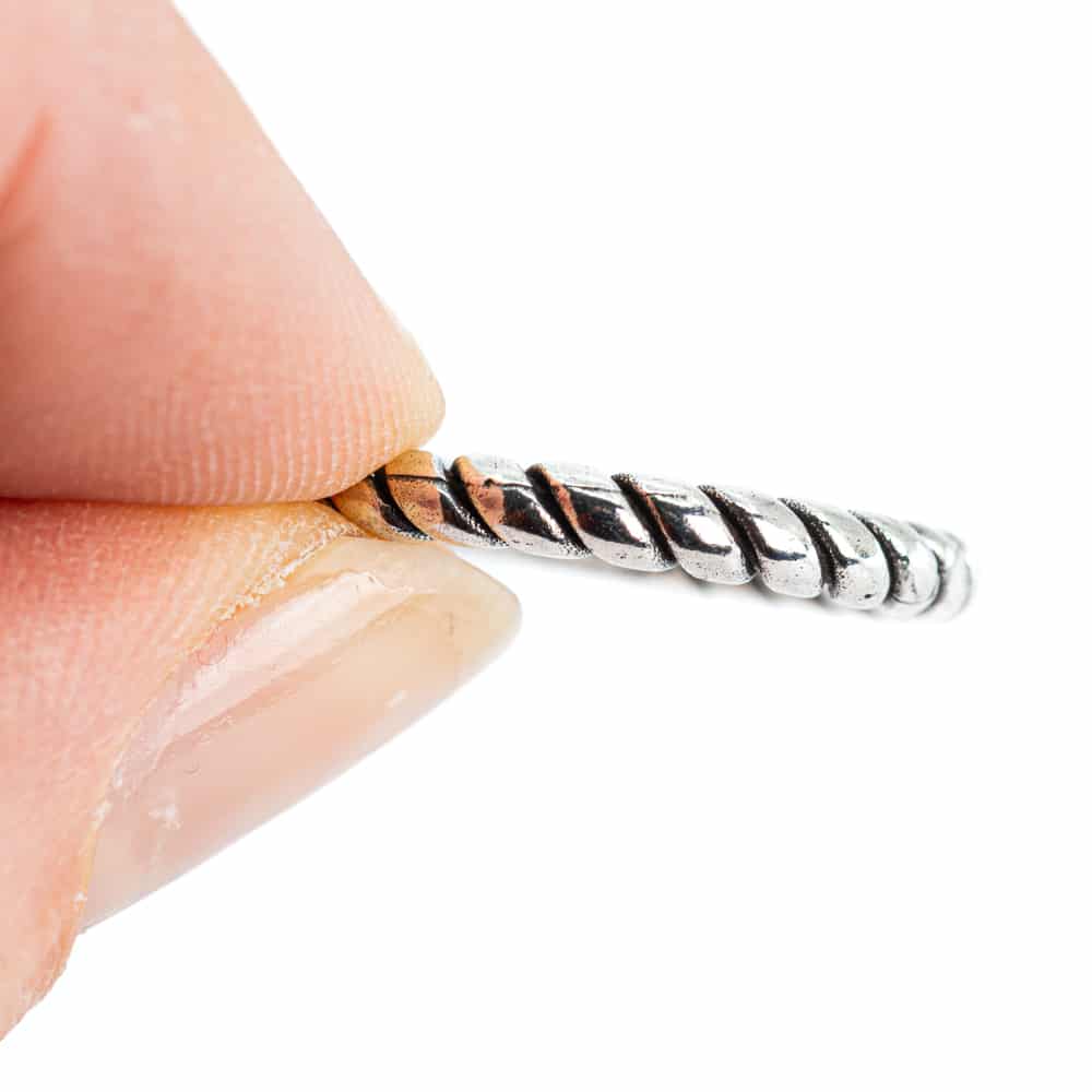 Verstelbare Ring Groeven Koper Zilverkleurig