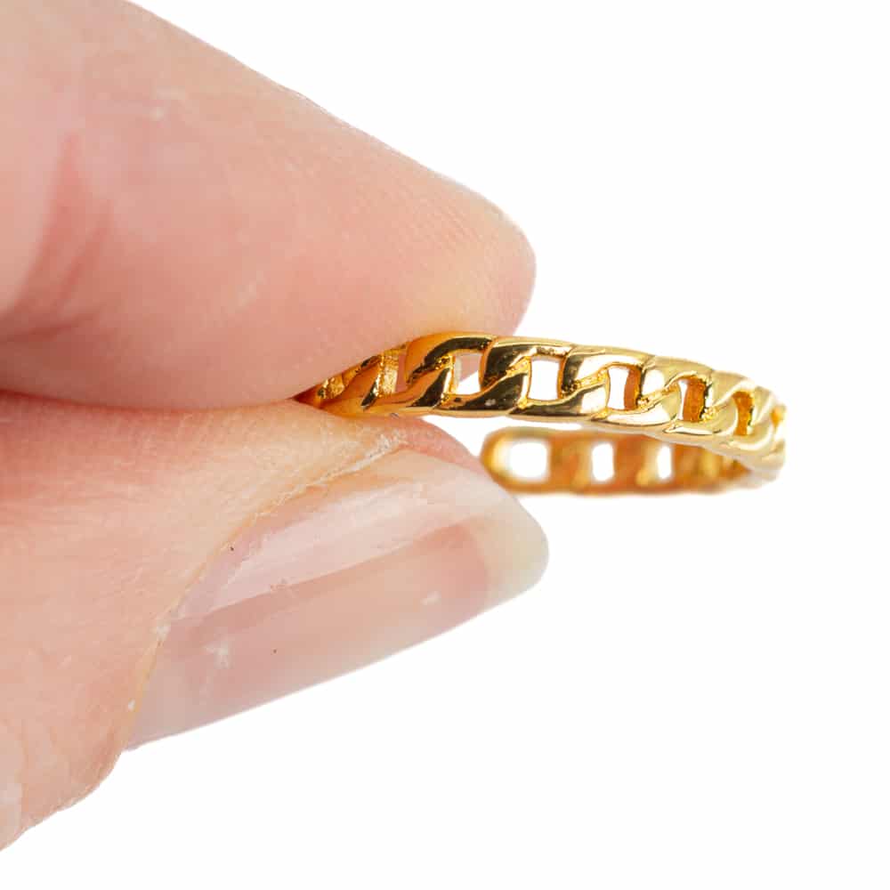 Verstelbare Ring Schakelketting Koper Goudkleurig