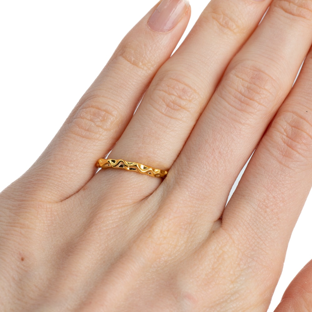 Verstelbare Ring Kronkel Koper Goudkleurig