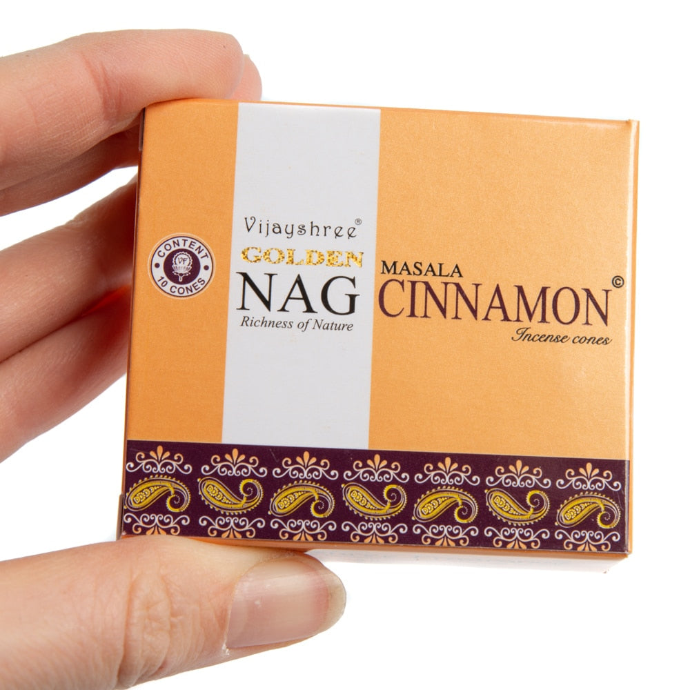 Golden Nag Kaneel Wierookkegels (1 pakje)