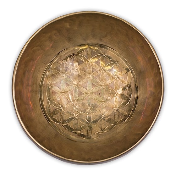 Flower of Life Klankschaal (Donker – 22 cm)