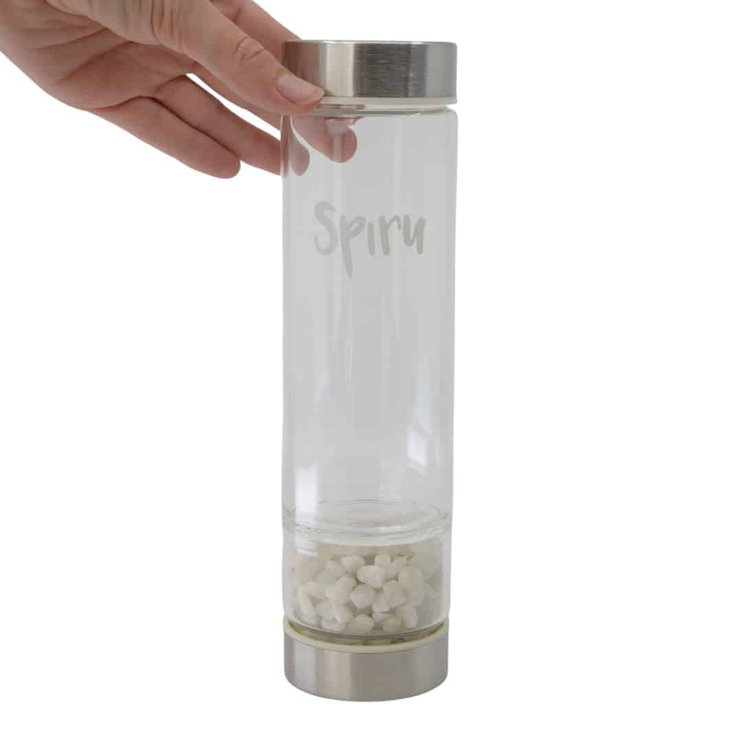 Spiru Edelsteen Waterfles Maansteen – 400 ml