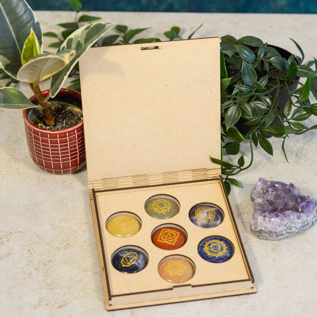 Chakra Edelstenen in Opbergdoos