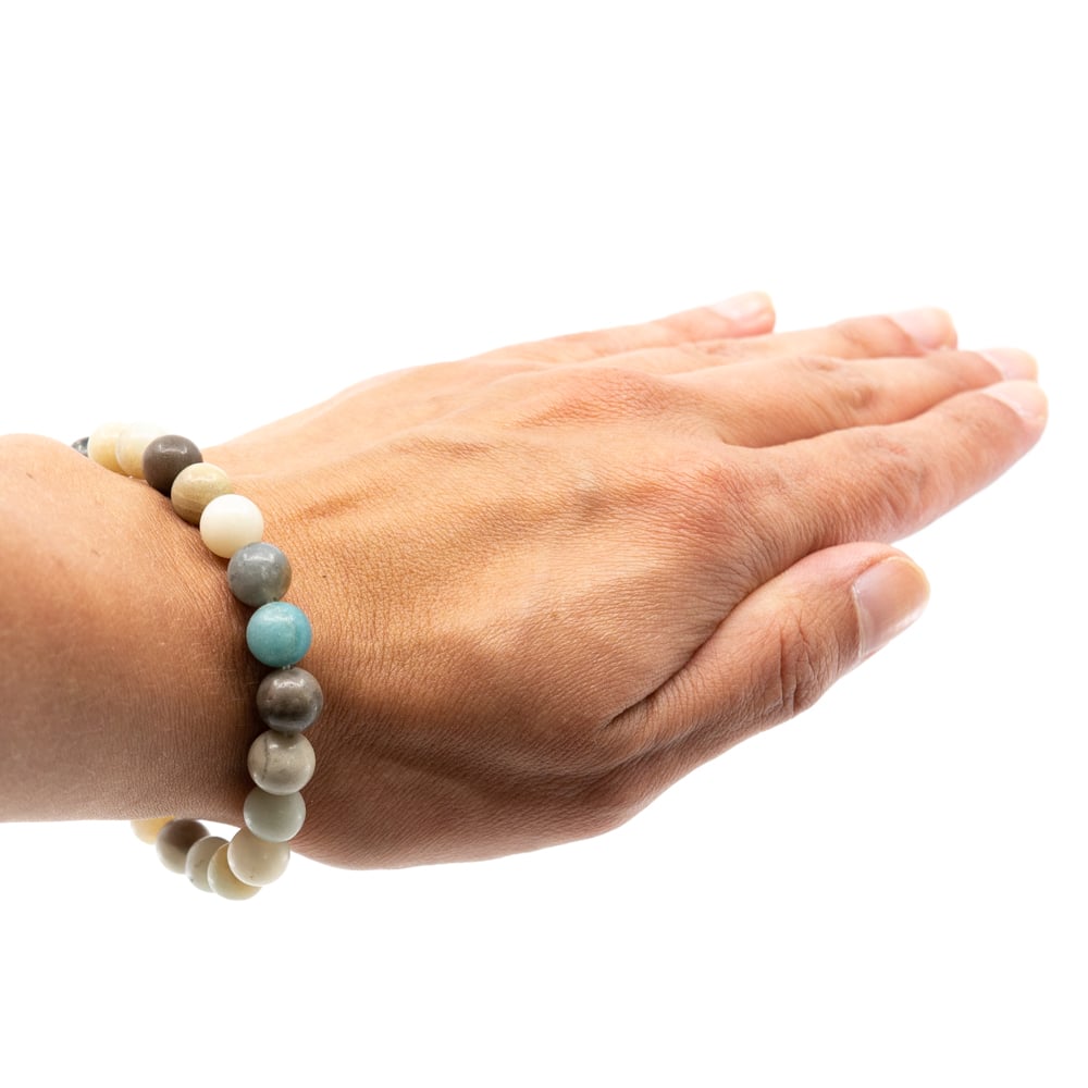 Edelsteen Armband Amazoniet Mala Elastisch