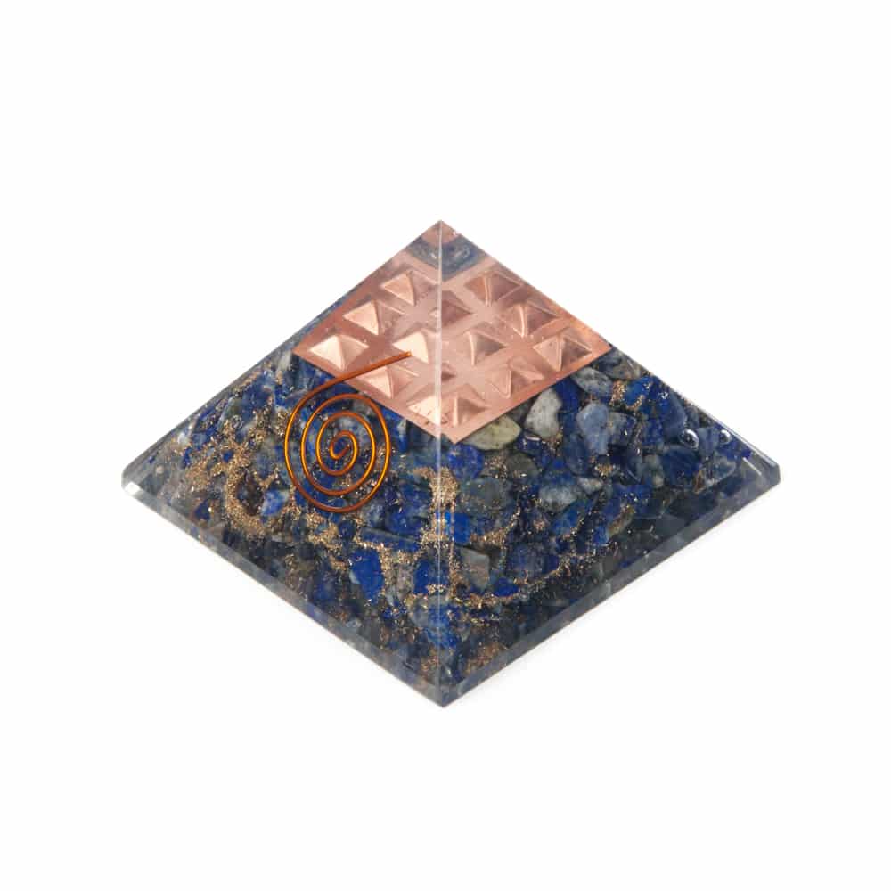 Orgonite Piramide Lapis Lazuli – Koperen Spiraal – (70 mm)