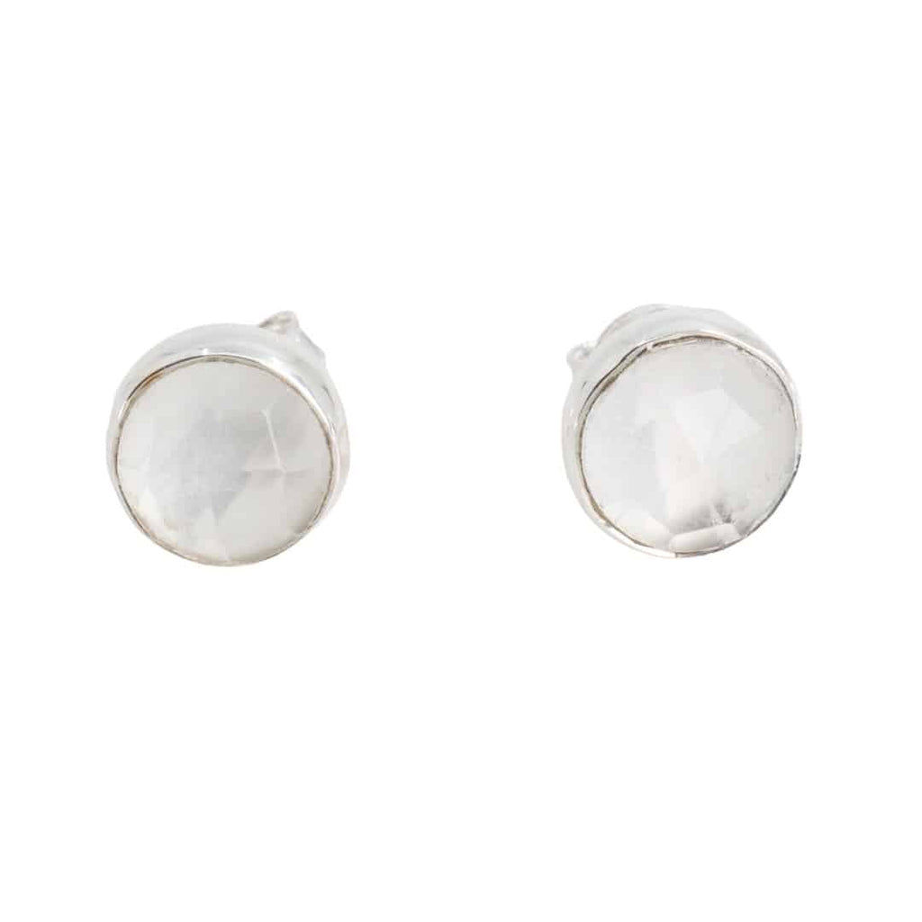 Geboortesteen Oorstekers April Ruwe Herkimer Facet – 925 Zilver