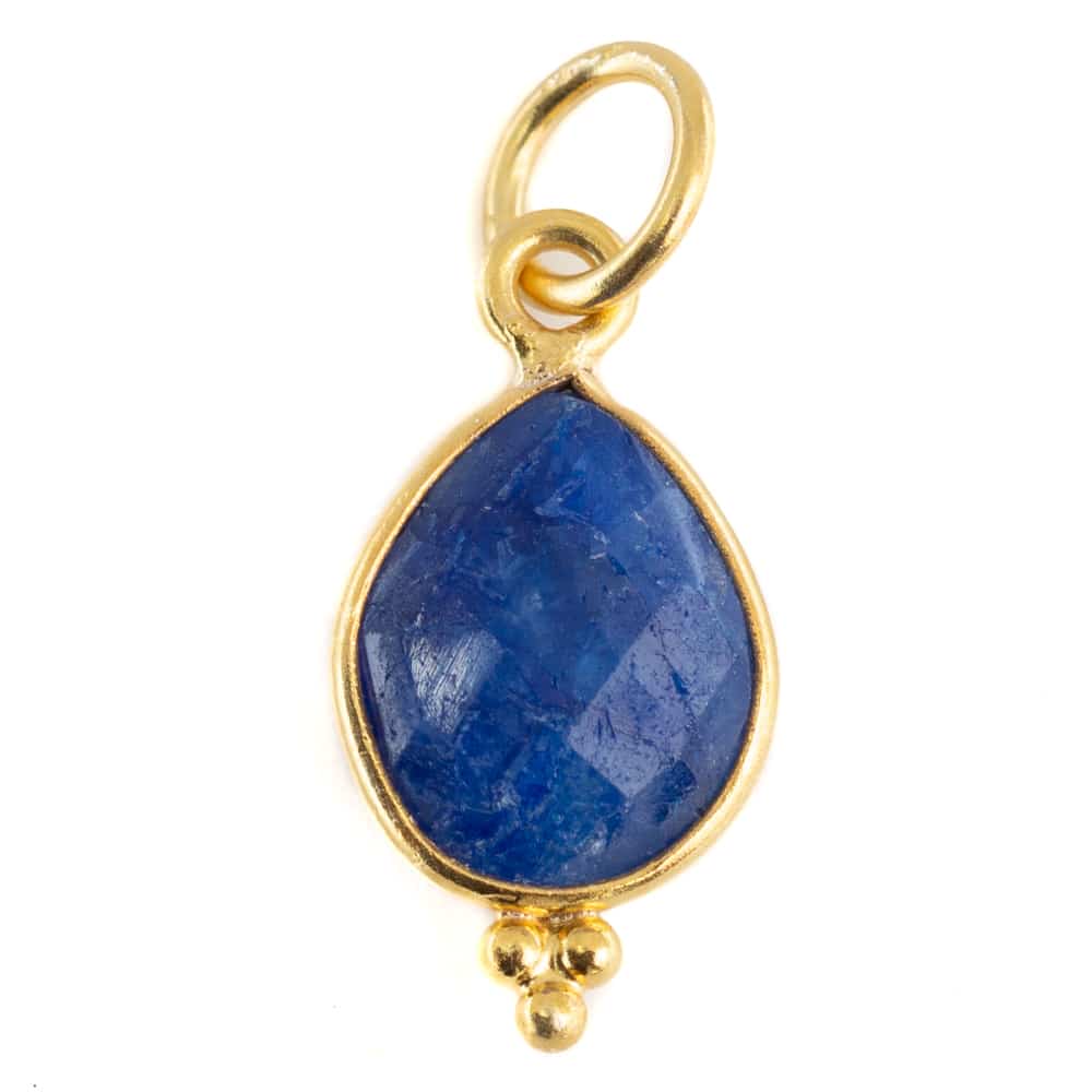 Geboortesteen Hanger September Saffier 925 Zilver & Verguld – 10 mm