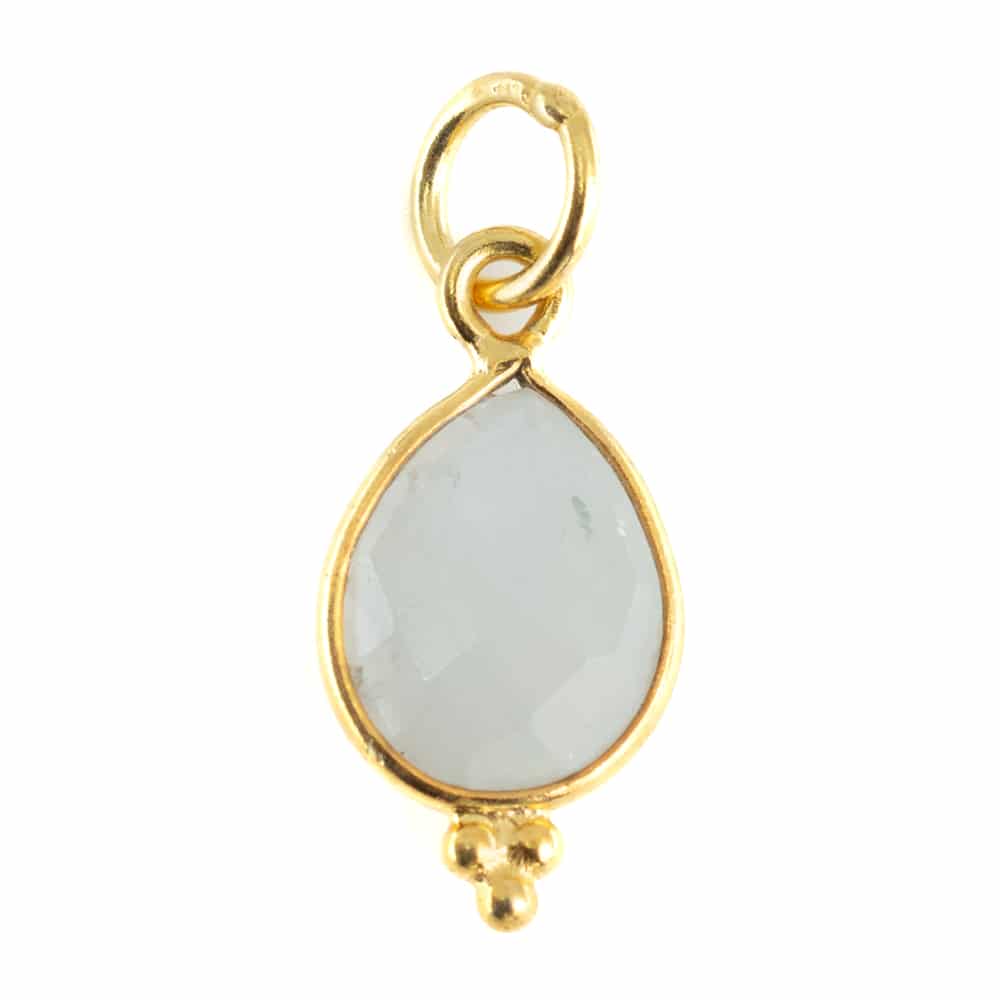 Geboortesteen Hanger Juni Maansteen 925 Zilver & Verguld – 10 mm