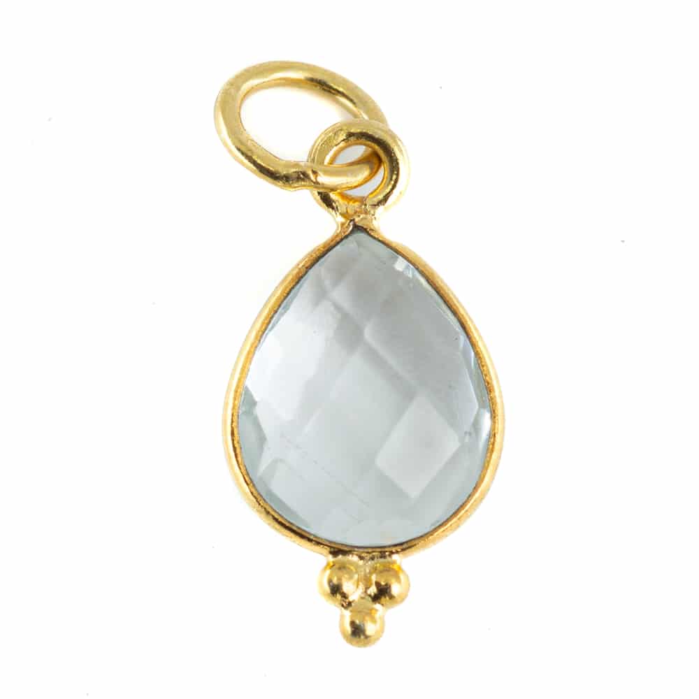 Geboortesteen Hanger April Bergkristal 925 Zilver & Verguld – 10 mm