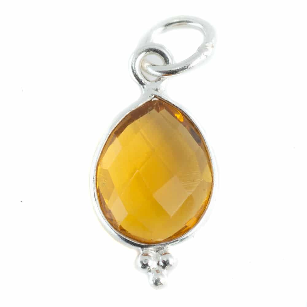 Geboortesteen Hanger November Citrien 925 Zilver – 10 mm