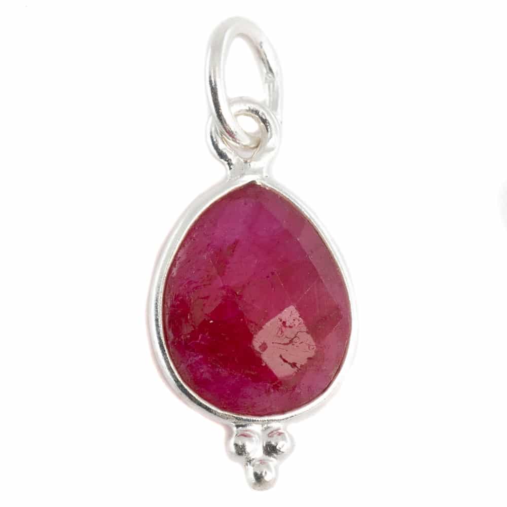 Geboortesteen Hanger Juli Robijn 925 Zilver – 10 mm
