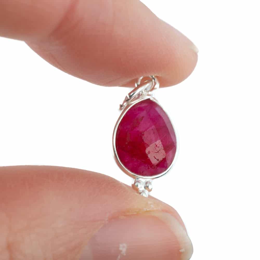 Geboortesteen Hanger Juli Robijn 925 Zilver – 10 mm