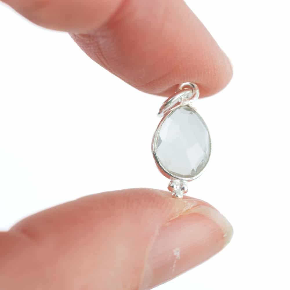 Geboortesteen Hanger April Bergkristal 925 Zilver – 10 mm