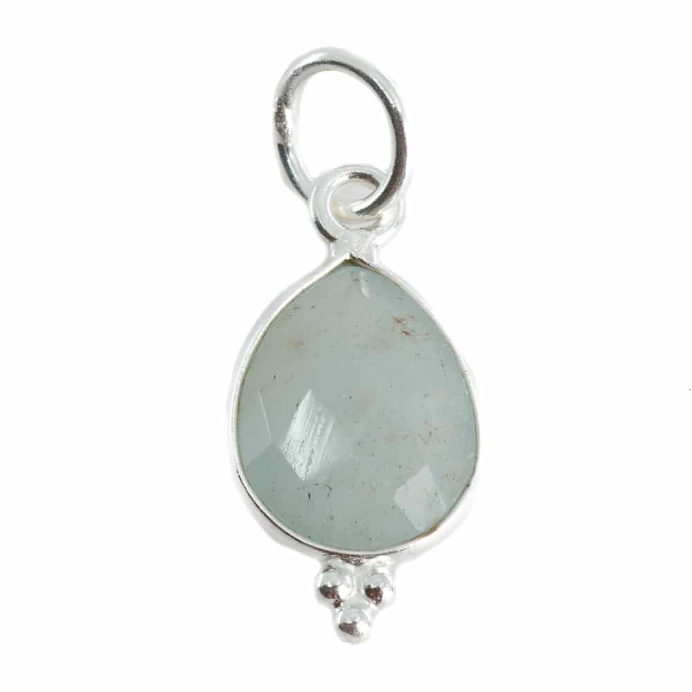 Geboortesteen Hanger Maart Aquamarijn 925 Zilver – 10 mm