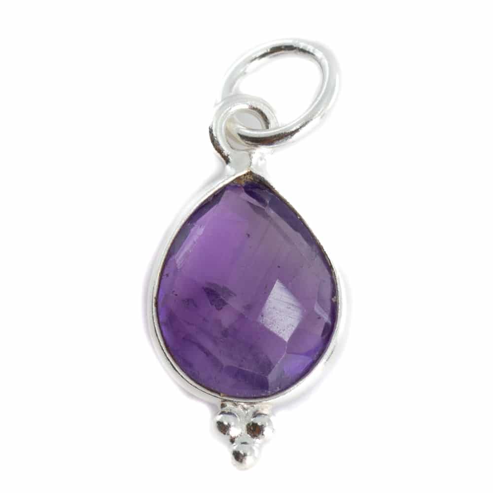 Geboortesteen Hanger Februari Amethist 925 Zilver – 10 mm