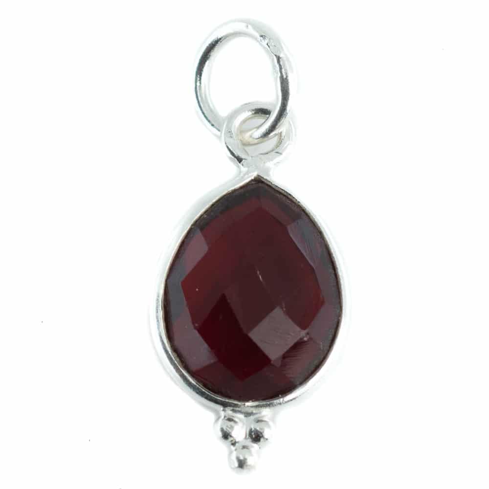 Geboortesteen Hanger Januari Granaat 925 Zilver – 10 mm