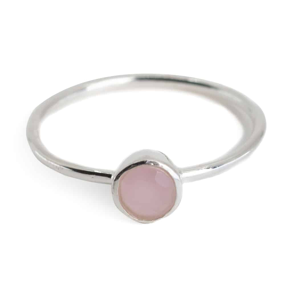 Geboortesteen Ring Rozenkwarts Oktober – 925 Zilver – Zilverkleurig (Maat 17)