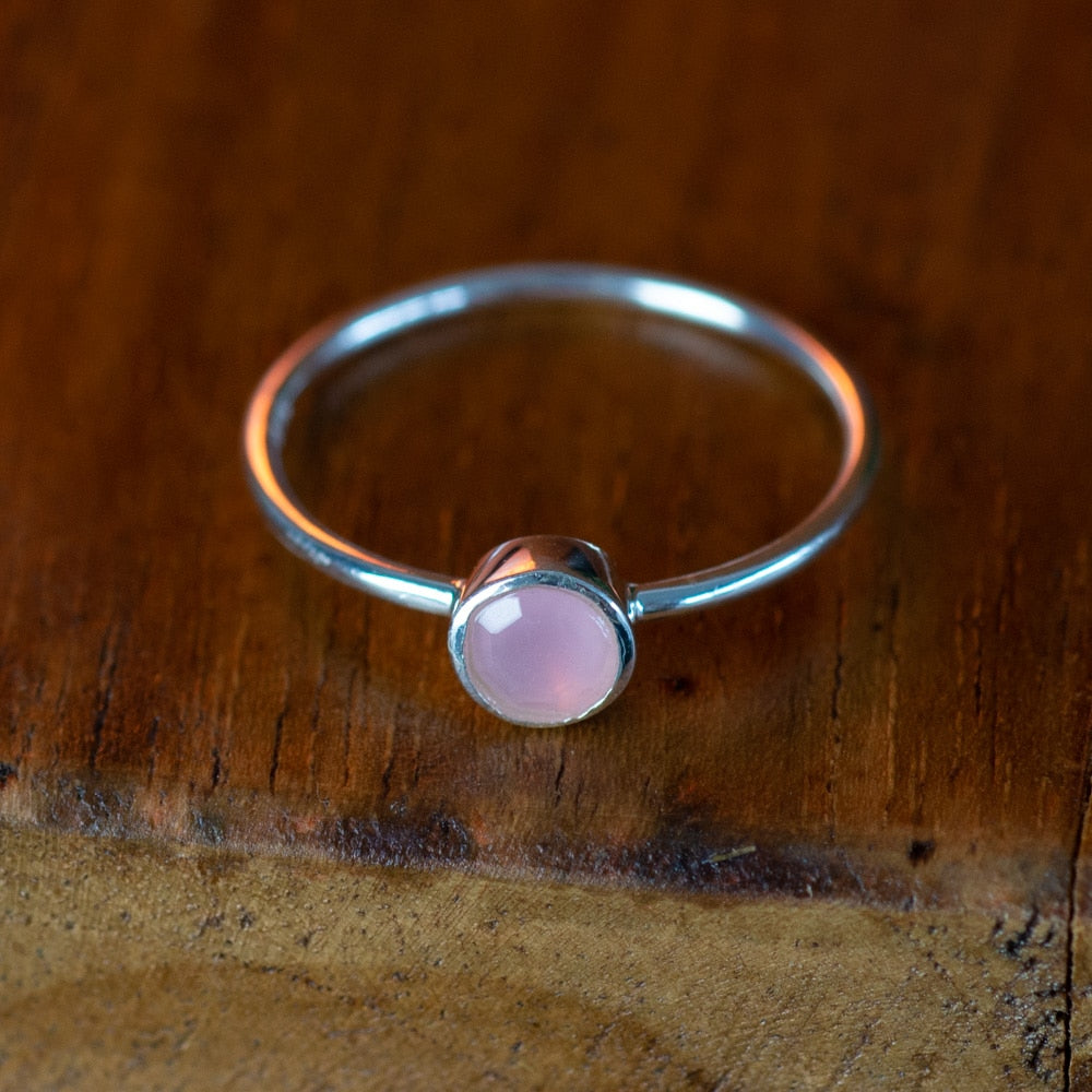 Geboortesteen Ring Rozenkwarts Oktober – 925 Zilver – Zilverkleurig (Maat 17)