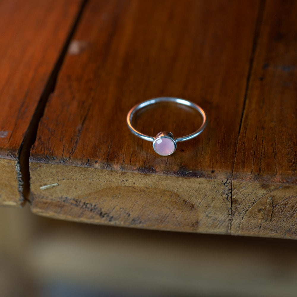 Geboortesteen Ring Rozenkwarts Oktober – 925 Zilver – Zilverkleurig (Maat 17)