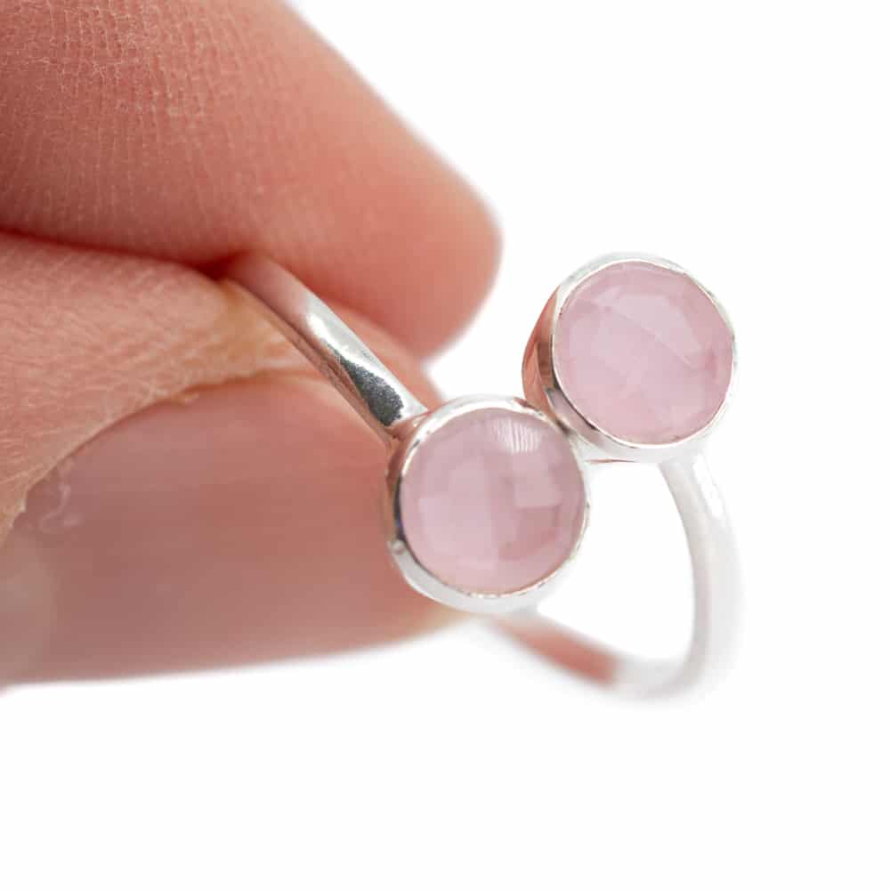 Geboortesteen Ring Rozenkwarts Oktober – 925 Zilver – Zilverkleurig