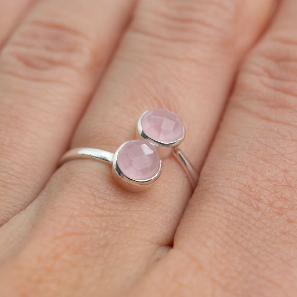 Geboortesteen Ring Rozenkwarts Oktober – 925 Zilver – Zilverkleurig