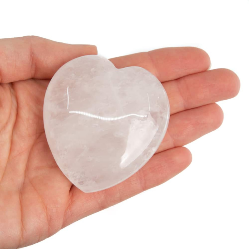 Rock Crystal Heart Palm Stone-Global Food Hub